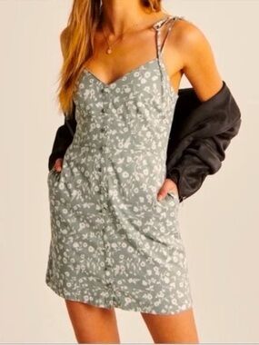 Abercrombie & Fitch Sage Green Floral Slip Dress